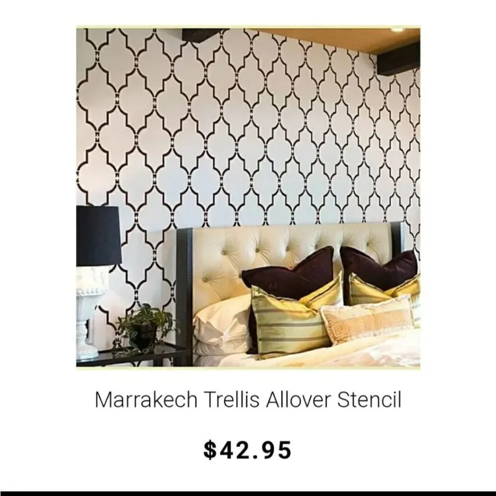 Large wall stencil trellis pattern